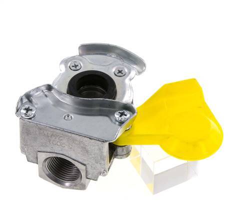 Control Yellow Aluminum Gladhand Coupling M22x1.5 Female Threads DIN 74342