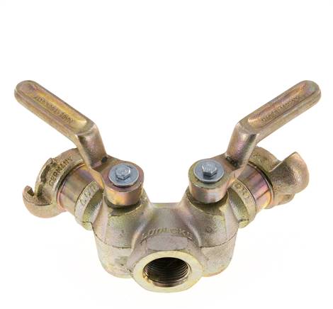 G 3/4'' Double Throttle Valve Claw Coupling DIN 3487 Cast Iron