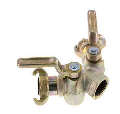 G 1'' Double Throttle Valve Claw Coupling DIN 3487 Cast Iron