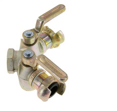 G 1'' Double Throttle Valve Claw Coupling DIN 3487 Cast Iron