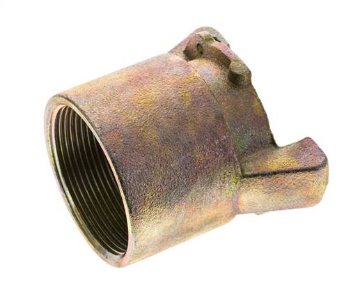 Sandblast Coupling 2'' Female Threads Malleable Cast Iron Coupling Length 79 mm
