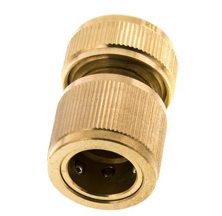 Brass GARDENA Style Hose Connector 13 mm (1/2) Water Stop