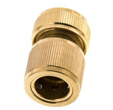 Brass GARDENA Style Hose Connector 13 mm (1/2") Water Stop