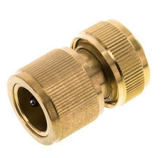 Brass GARDENA Style Hose Connector 13 mm (1/2") Water Stop