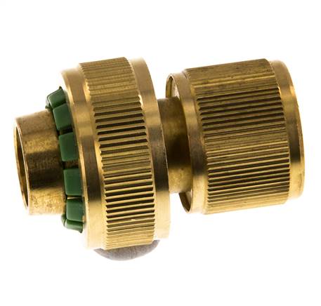 Brass GARDENA Style Hose Connector 19 mm (3/4") Water Stop