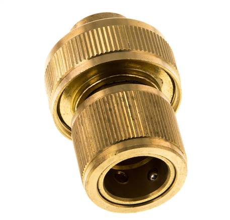 Brass GARDENA Style Hose Connector 19 mm (3/4") Water Stop