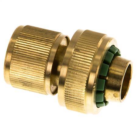 Brass GARDENA Style Hose Connector 19 mm (3/4") Water Stop
