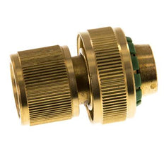 Brass GARDENA Style Hose Connector 19 mm (3/4") Water Stop