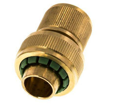 Brass GARDENA Style Hose Connector 19 mm (3/4") Water Stop