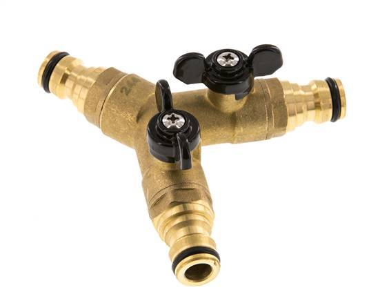 Brass 3x Garden Hose Plug Ball Valve