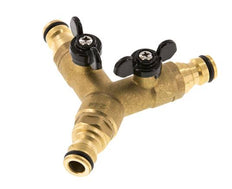 Brass 3x Garden Hose Plug Ball Valve