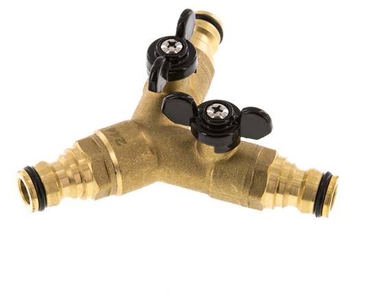 Brass 3x Garden Hose Plug Ball Valve