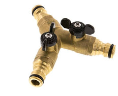 Brass 3x Garden Hose Plug Ball Valve