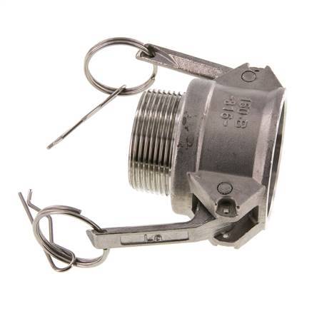Camlock DN 40 (1 1/2'') Stainless Steel Coupling R 1 1/2'' Male Thread Type B MIL-C-27487