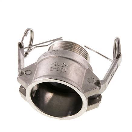 Camlock DN 40 (1 1/2'') Stainless Steel Coupling R 1 1/2'' Male Thread Type B MIL-C-27487