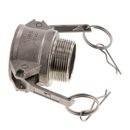 Camlock DN 40 (1 1/2'') Stainless Steel Coupling R 1 1/2'' Male Thread Type B MIL-C-27487