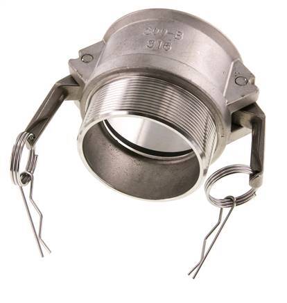 Camlock DN 75 (3'') Stainless Steel Coupling R 3'' Male Thread Type B MIL-C-27487