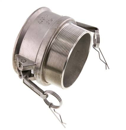 Camlock DN 90 (4'') Stainless Steel Coupling R 4'' Male Thread Type B MIL-C-27487