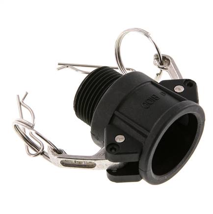 Camlock DN 25 (1'') Polypropylene Coupling R 1'' Male Thread Type B MIL-C-27487