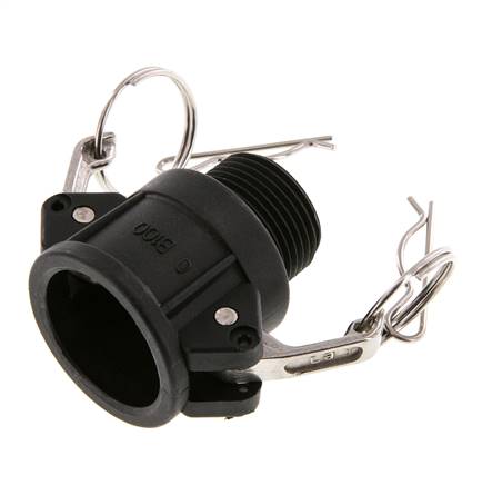 Camlock DN 25 (1'') Polypropylene Coupling R 1'' Male Thread Type B MIL-C-27487
