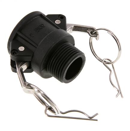 Camlock DN 25 (1'') Polypropylene Coupling R 1'' Male Thread Type B MIL-C-27487