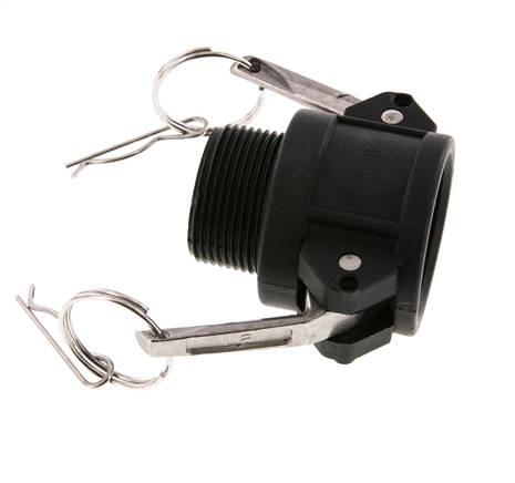 Camlock DN 32 (1 1/4'') Polypropylene Coupling R 1 1/4'' Male Thread Type B MIL-C-27487