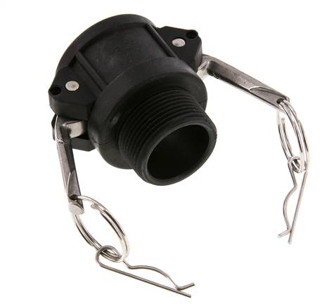 Camlock DN 32 (1 1/4'') Polypropylene Coupling R 1 1/4'' Male Thread Type B MIL-C-27487