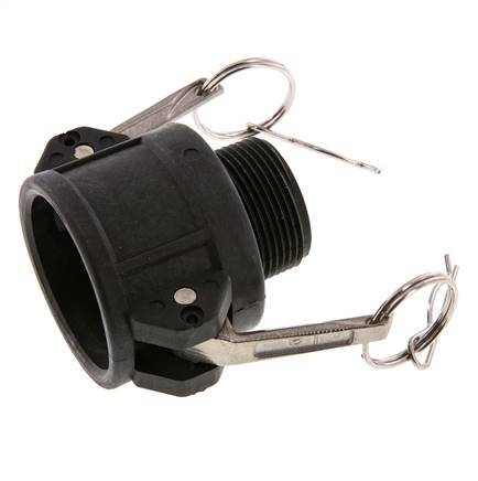 Camlock DN 40 (1 1/2'') Polypropylene Coupling R 1 1/4'' Male Thread Type B MIL-C-27487