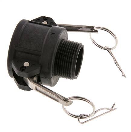 Camlock DN 40 (1 1/2'') Polypropylene Coupling R 1 1/4'' Male Thread Type B MIL-C-27487