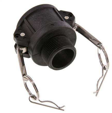 Camlock DN 40 (1 1/2'') Polypropylene Coupling R 1 1/4'' Male Thread Type B MIL-C-27487