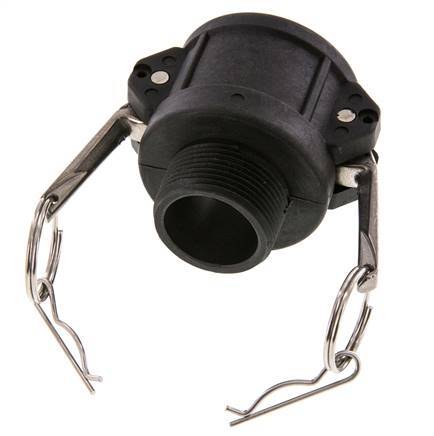 Camlock DN 40 (1 1/2'') Polypropylene Coupling R 1 1/4'' Male Thread Type B MIL-C-27487