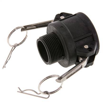 Camlock DN 40 (1 1/2'') Polypropylene Coupling R 1 1/4'' Male Thread Type B MIL-C-27487