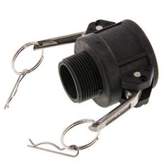 Camlock DN 40 (1 1/2'') Polypropylene Coupling R 1 1/4'' Male Thread Type B MIL-C-27487