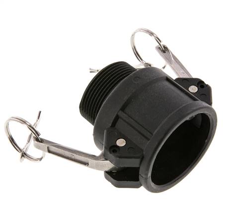 Camlock DN 40 (1 1/2'') Polypropylene Coupling R 1 1/2'' Male Thread Type B MIL-C-27487