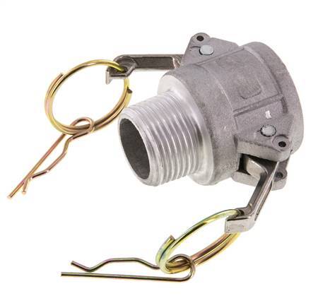 Camlock DN 25 (1'') Aluminium Coupling R 1'' Male Thread Type B MIL-C-27487