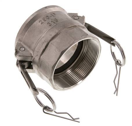 Camlock DN 60 (2 1/2'') Stainless Steel Coupling Rp 2 1/2'' Female Thread Type D MIL-C-27487