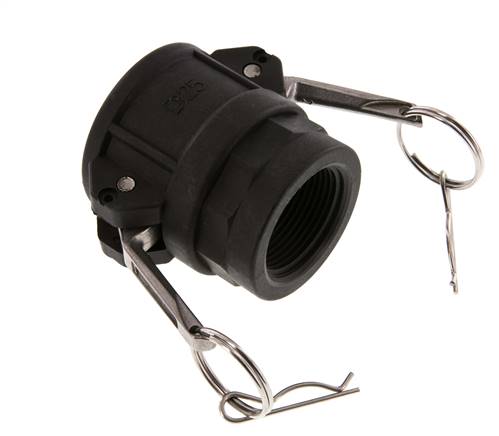 Camlock DN 40 (1 1/2'') Polypropylene Coupling Rp 1 1/4'' Female Thread Type D MIL-C-27487