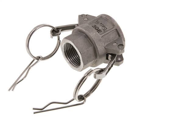 Camlock DN 25 (1'') Aluminium Coupling Rp 1'' Female Thread Type D MIL-C-27487