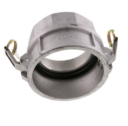 Camlock DN 90 (4'') Aluminium Coupling Rp 4'' Female Thread Type D MIL-C-27487
