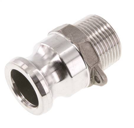 Camlock DN 25 (1'') Stainless Steel Coupling R 1'' Male Thread Type F MIL-C-27487