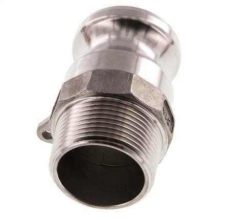 Camlock DN 32 (1 1/4'') Stainless Steel Coupling R 1 1/4'' Male Thread Type F MIL-C-27487