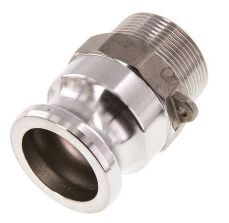 Camlock DN 40 (1 1/2'') Stainless Steel Coupling R 1 1/2'' Male Thread Type F MIL-C-27487