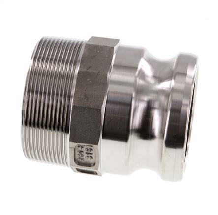 Camlock DN 60 (2 1/2'') Stainless Steel Coupling R 2 1/2'' Male Thread Type F MIL-C-27487