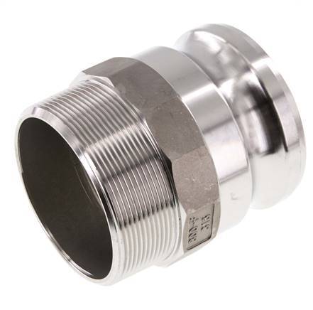 Camlock DN 75 (3'') Stainless Steel Coupling R 3'' Male Thread Type F MIL-C-27487