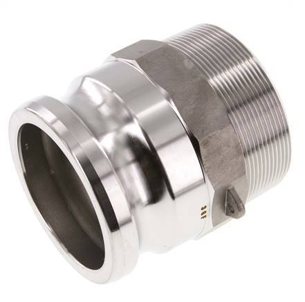 Camlock DN 75 (3'') Stainless Steel Coupling R 3'' Male Thread Type F MIL-C-27487
