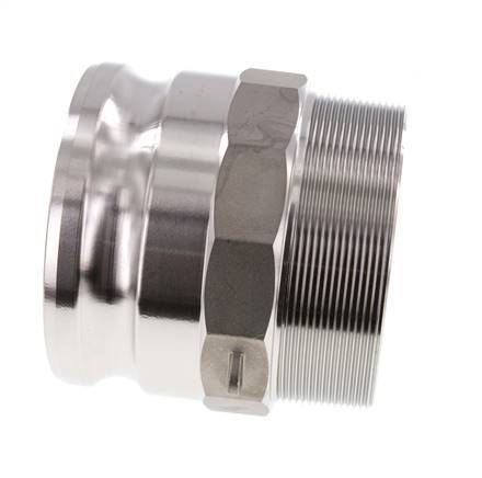Camlock DN 90 (4'') Stainless Steel Coupling R 4'' Male Thread Type F MIL-C-27487