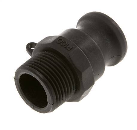 Camlock DN 25 (1'') Polypropylene Coupling R 1'' Male Thread Type F MIL-C-27487 [2 Pieces]