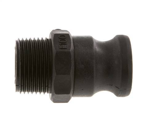 Camlock DN 25 (1'') Polypropylene Coupling R 1'' Male Thread Type F MIL-C-27487 [2 Pieces]