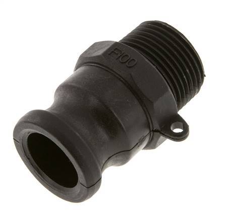 Camlock DN 25 (1'') Polypropylene Coupling R 1'' Male Thread Type F MIL-C-27487 [2 Pieces]