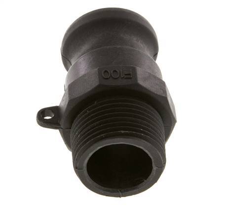 Camlock DN 25 (1'') Polypropylene Coupling R 1'' Male Thread Type F MIL-C-27487 [2 Pieces]